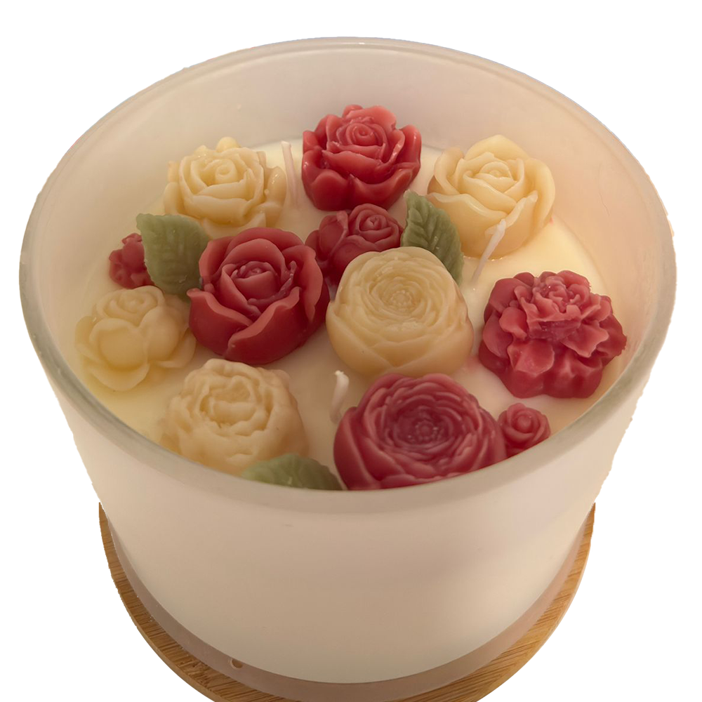 3-Wick Roses Soy Candle