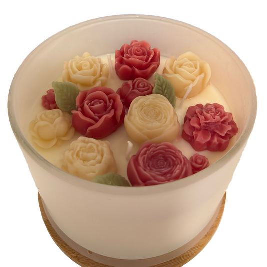 3-Wick Roses Soy Candle